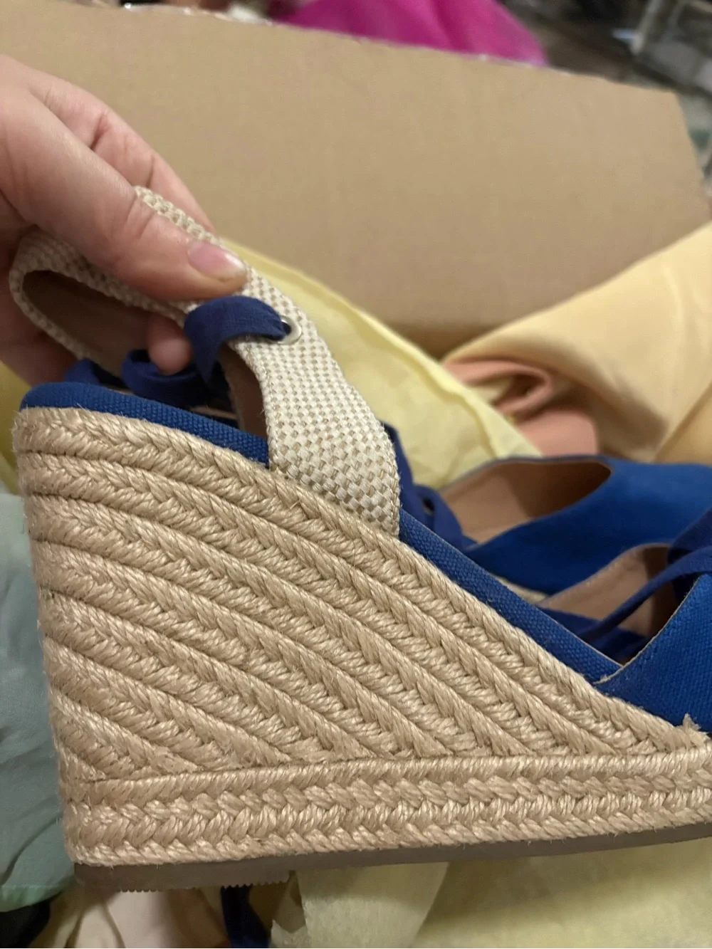 Blue Lace-Up Women's Flats